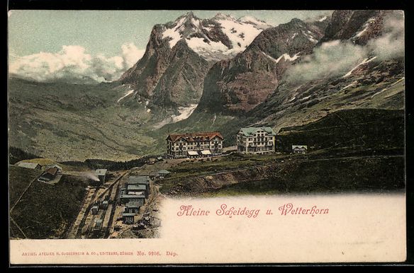 Cartoline postali: Kleine Scheidegg, Ortsansicht mit Wetter – Usato da Berlin venduto da bartko-reher