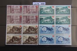 PP 1949 Serie Viererblöcke Postfrisch               Los 5458