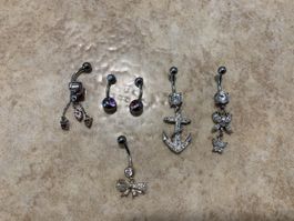 Bauchnabelpiercing Set, 5 Stück