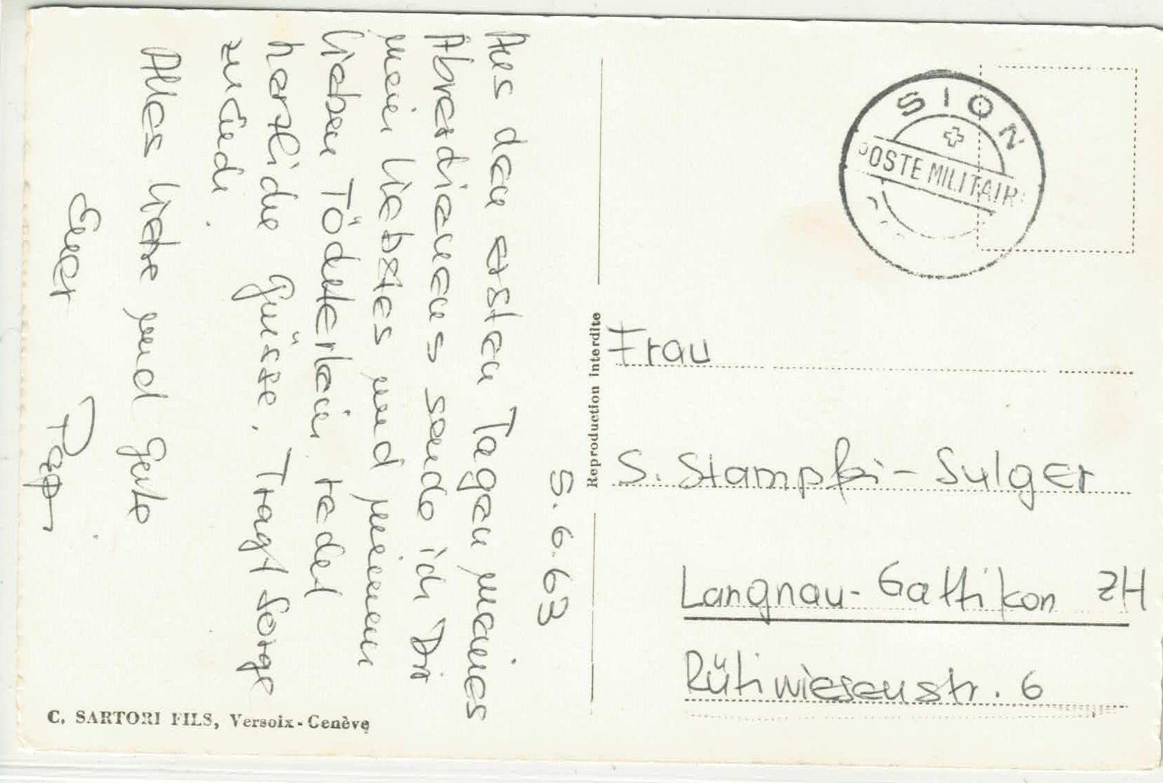 Cartoline postali: Sion - Vue generale – Usato da Ettingen venduto da Kartenplanet 1