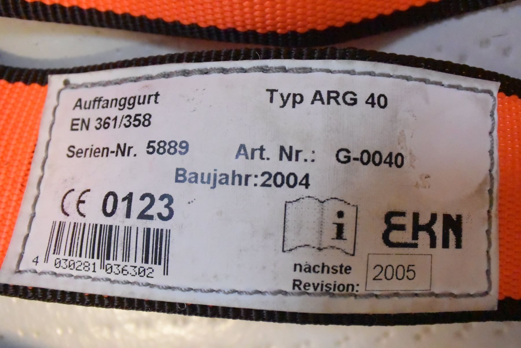 Attrezzatura da arrampicata: Auffanggurt EKN ARG 40 Klettergurt – Nuovo (secondo la descrizione) da Münchenstein venduto da hebetechnik-shop 2