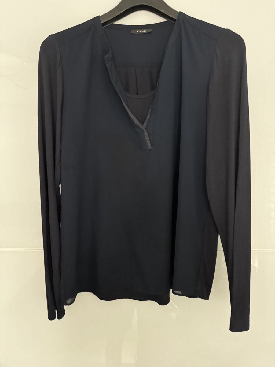 Opus Camicette: Opus Bluse aus Polyester in dunkelblau – Nuovo (secondo la descrizione) da Grenchen venduto da servet.t