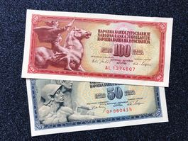 ***UNC 50 & 100 Dinara - Vintage - Belgrad 1965/68