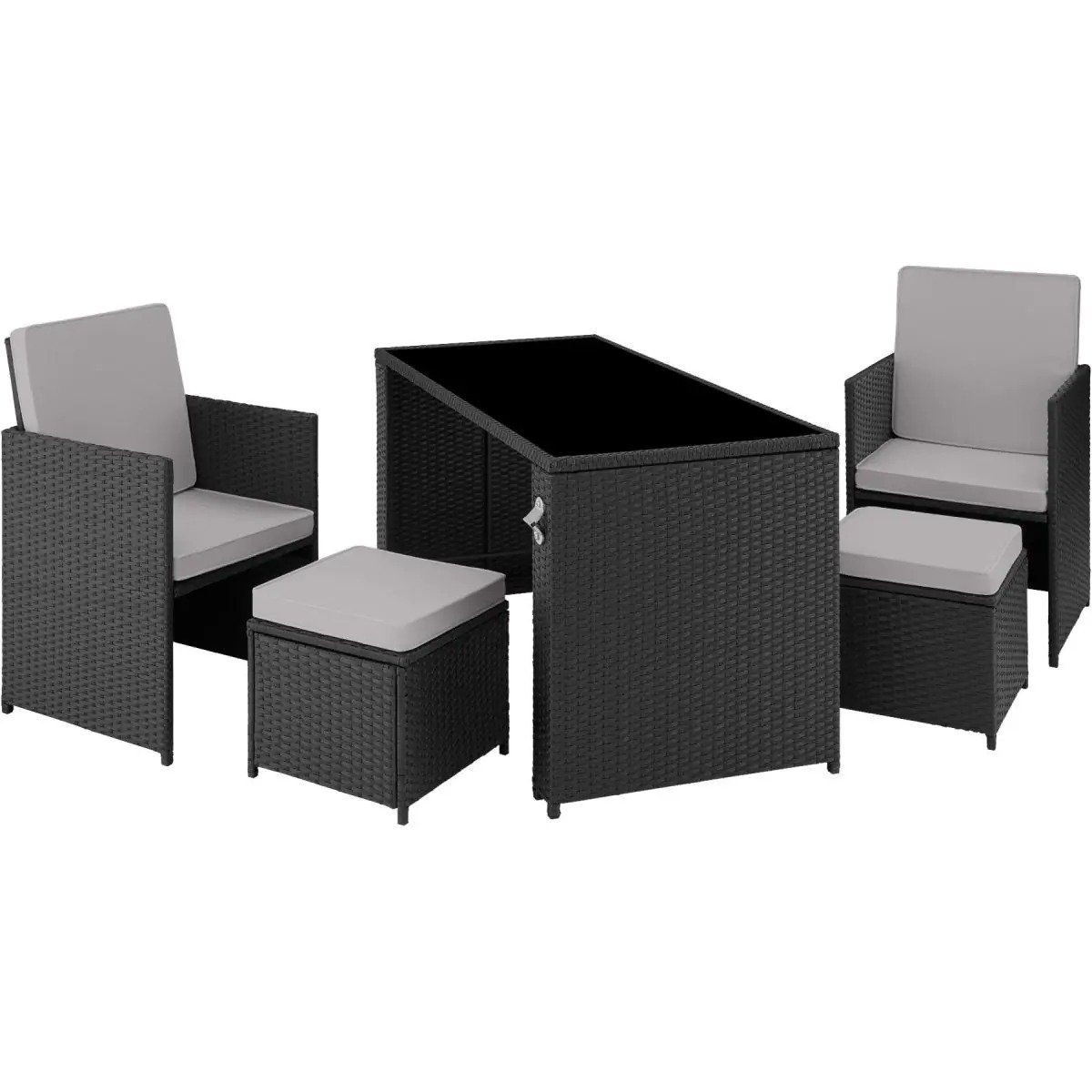 Set di tavolo e panche: Rattan Sitzgruppe 5 Personen Gartenmöbel Set KORELLA – Nuovo e nell'imballaggio originale da Lachen SZ venduto da sw3zzy