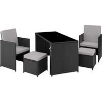 Rattan Sitzgruppe 5 Personen Gartenmöbel Set KORELLA