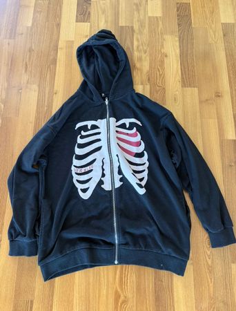 Schwarze Skeleton Jacke