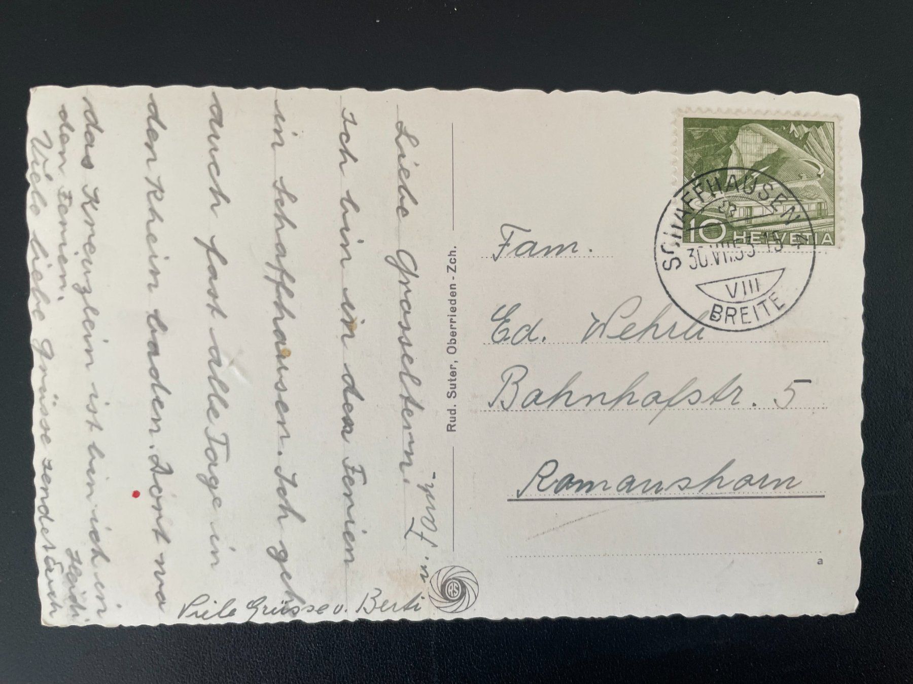 Cartoline postali: AK SH Schaffhausen, Hohlenbaum-Quartier – Usato da Thal venduto da Danny82 1