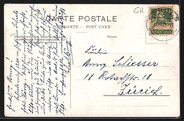 Cartes postales: AK Tarasp, Schloss Tarasp, 1923 – D'occasion à Berlin par bartko-reher 1