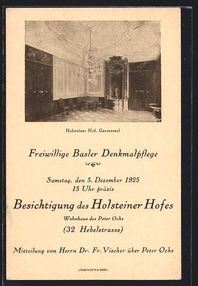 Cartoline postali: Basel, Holsteiner Hof, Gartensaal, Wohnh – Usato da Berlin venduto da bartko-reher