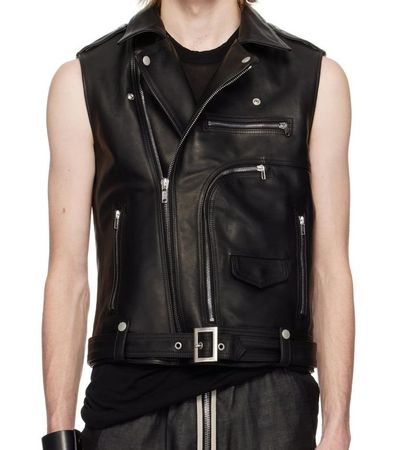 Rick Owen's Men's Hollywood Sl Bauhaus Stooges Leather Vest