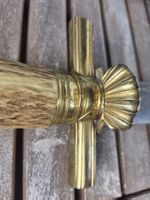 Hirschfänger antik mit Horngriff und Scheide graviert