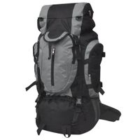 vidaXL Wanderrucksack XXL 75 L Schwarz und Grau
