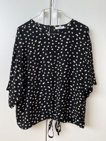 Marc O'Polo Bluse, schwarz mit Blumenmuster, Grösse L
