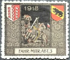 Soldatenmarke 1.WK, Fahr. Mitr Abt 3, weiss, Wi 3.Div 126