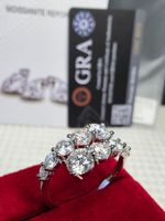 Bague argent diamants de moissanite de 2,72ct certifié GRA