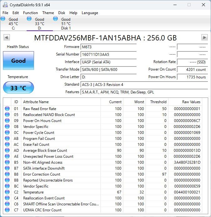 Harddisks: Micron SSD 256GB M.2 SATA NGFF – Gebraucht aus Rebstein von sho_7yky 1