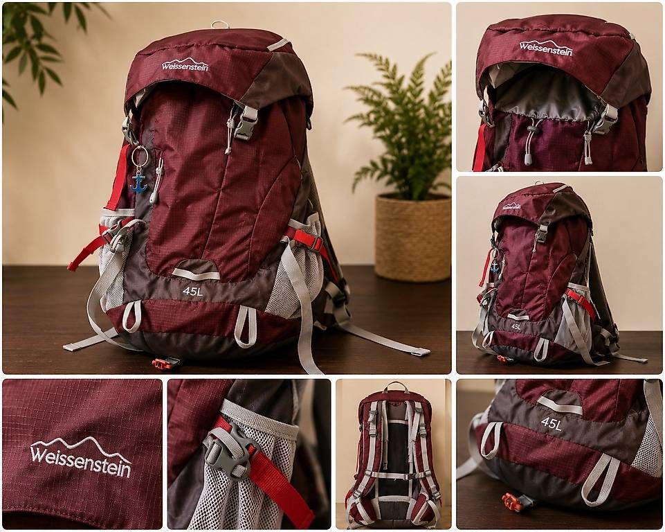 Zaini: Weissenstein Wanderrucksack 45 L  bordeauxrot – Usato da Eggiwil venduto da WQ_Emmental