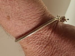 Edelstahl Herren AISI Armband, Italy 21 - 26 cm Snake Neu