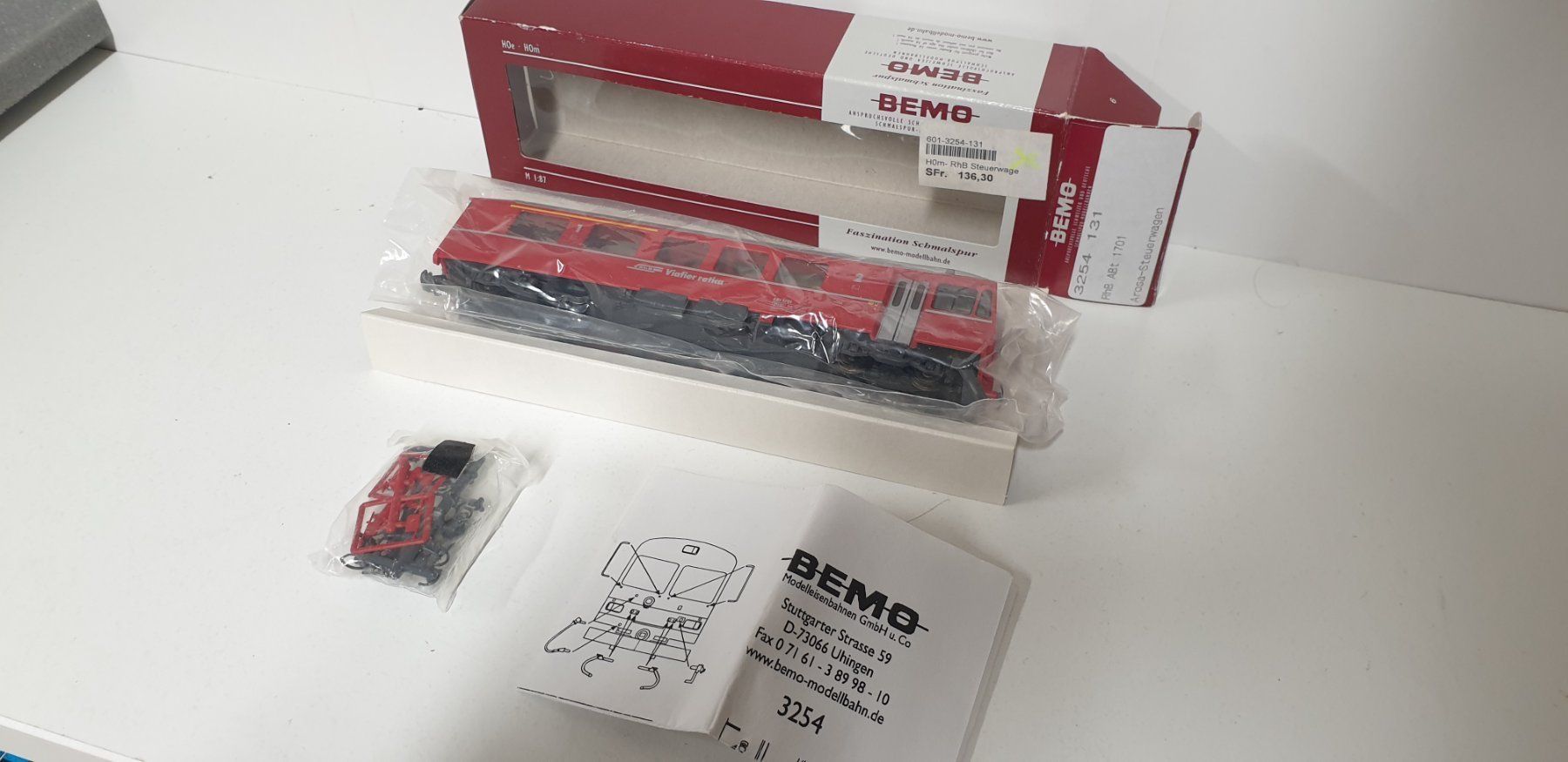 Bemo Modelleisenbahnen: Bemo RhB Arosa Steuerwagen 3254 131 – Neu (gemäss Beschreibung) aus Neuenhof von ludovicco 5
