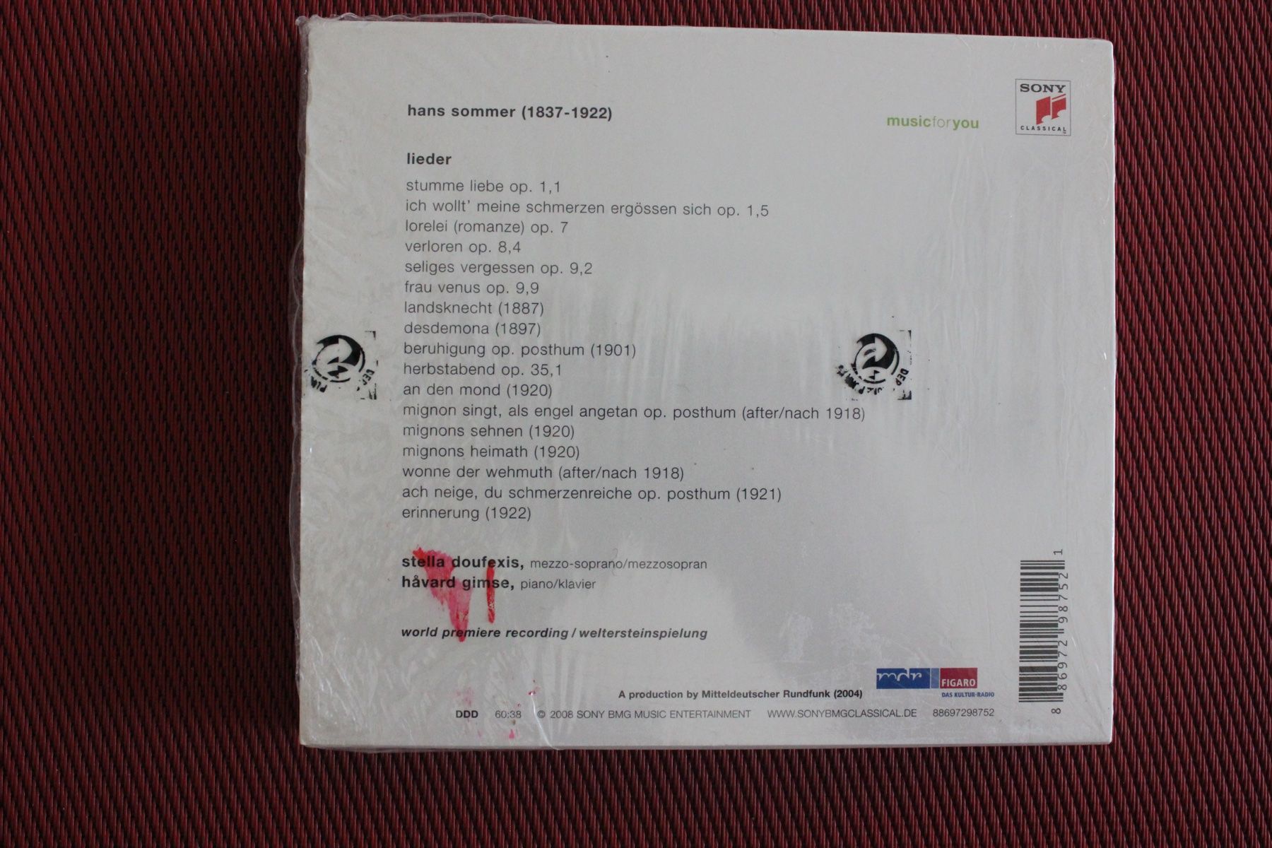 CD: STELLA DOUFEXIS "HANS SOMMER: LIEDER" CD NEUWARE – Nuovo (secondo la descrizione) da Geroldswil venduto da CD-Verkauf-2022 1
