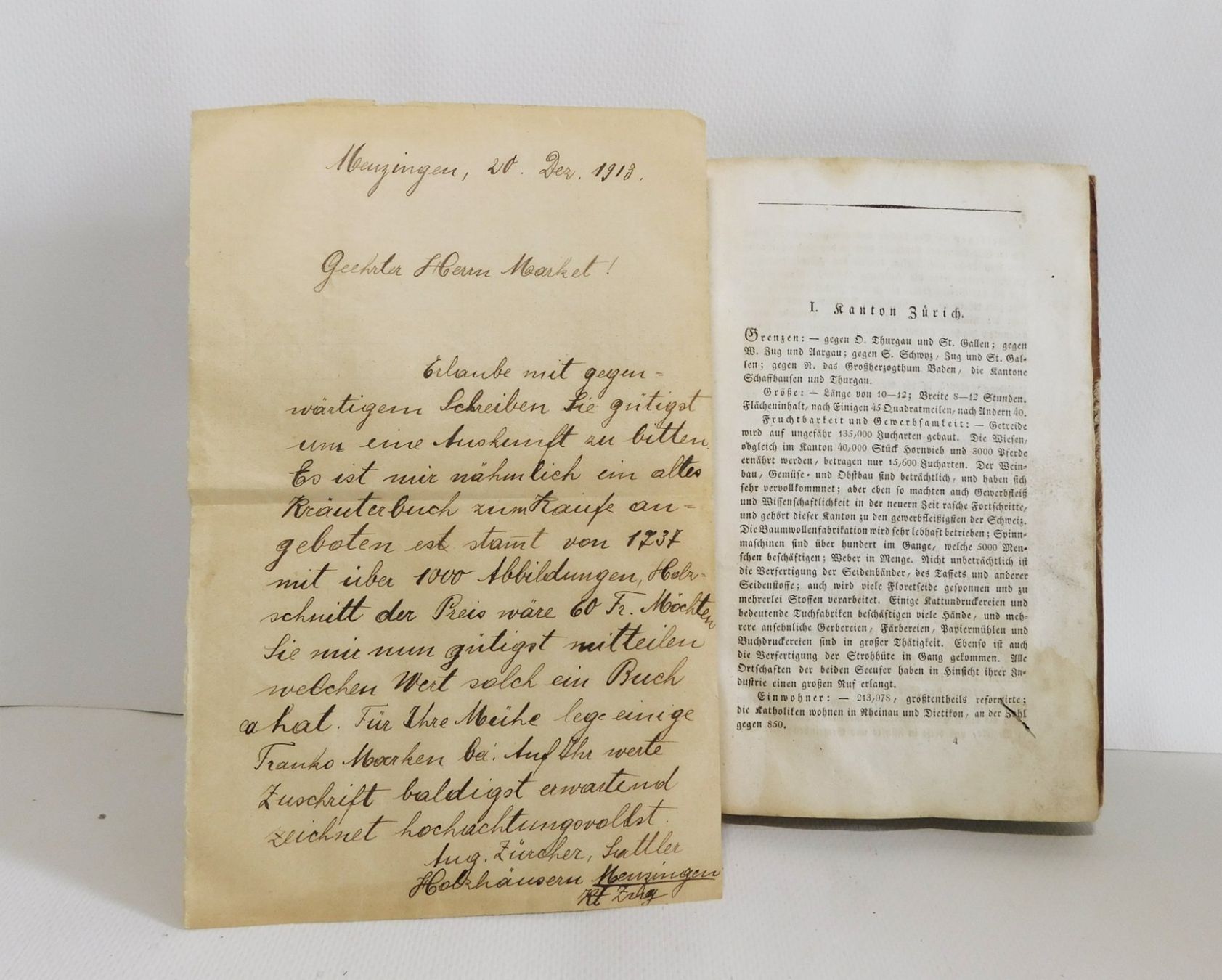 Bücher: Antikes Buch Schweizer Geographie 1833er – Gebraucht aus Emmenbrücke von Ulisse-22 1