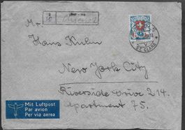 1926 Brief Luftpost BASEL-NEW YORK via CHIASSO selten ab 1.-
