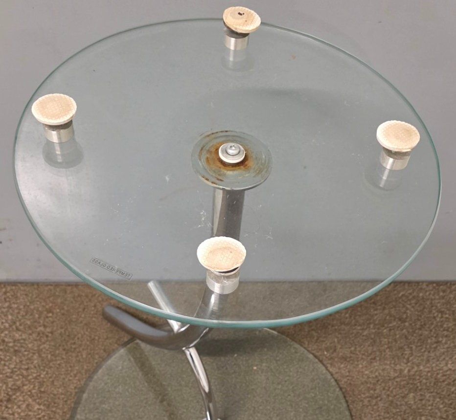 Tables: Stilvoller Design-Beistelltisch Glas & Chrom – D'occasion à Flums par Flumsantik 3