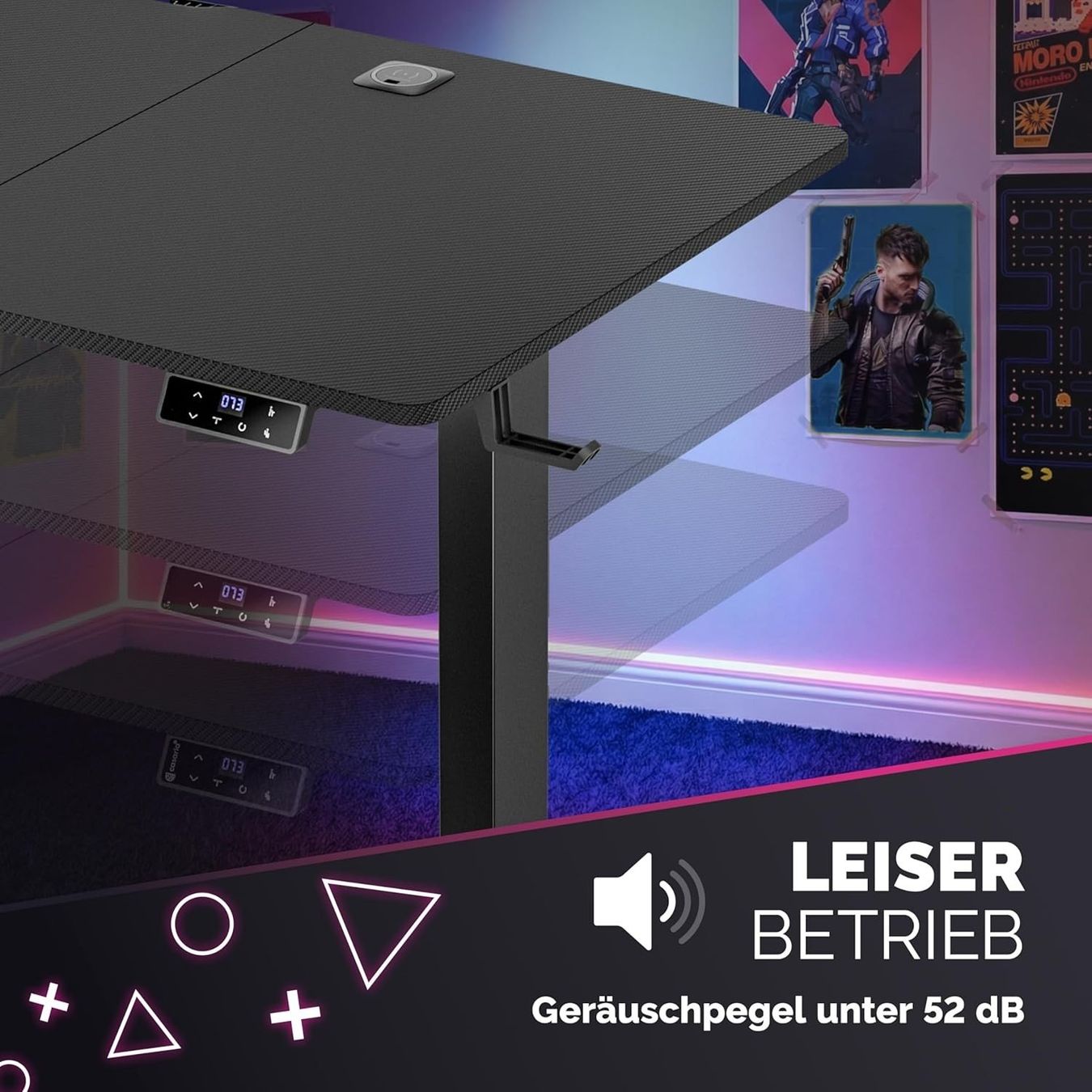 Scrivanie: Gaming Schreibtisch elektrisch 120x60 USB Memory Carbon – Nuovo e nell'imballaggio originale da Bremgarten b. Bern venduto da Meeegasales60 6