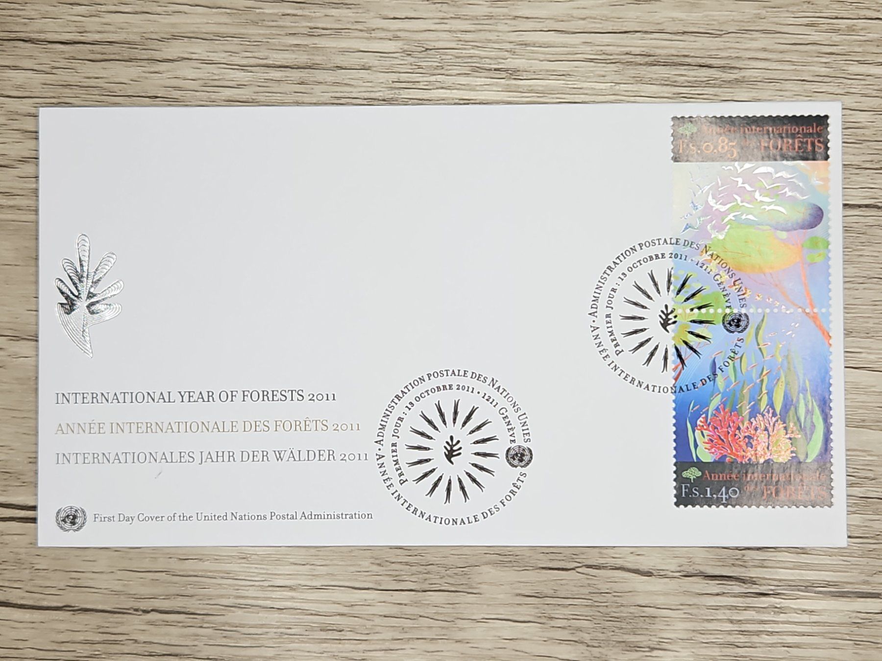 Alle Briefmarken: CL22 Enveloppe + Timbre UN / Suisse 2011 – Gebraucht aus Cousset von Patrick_Collections