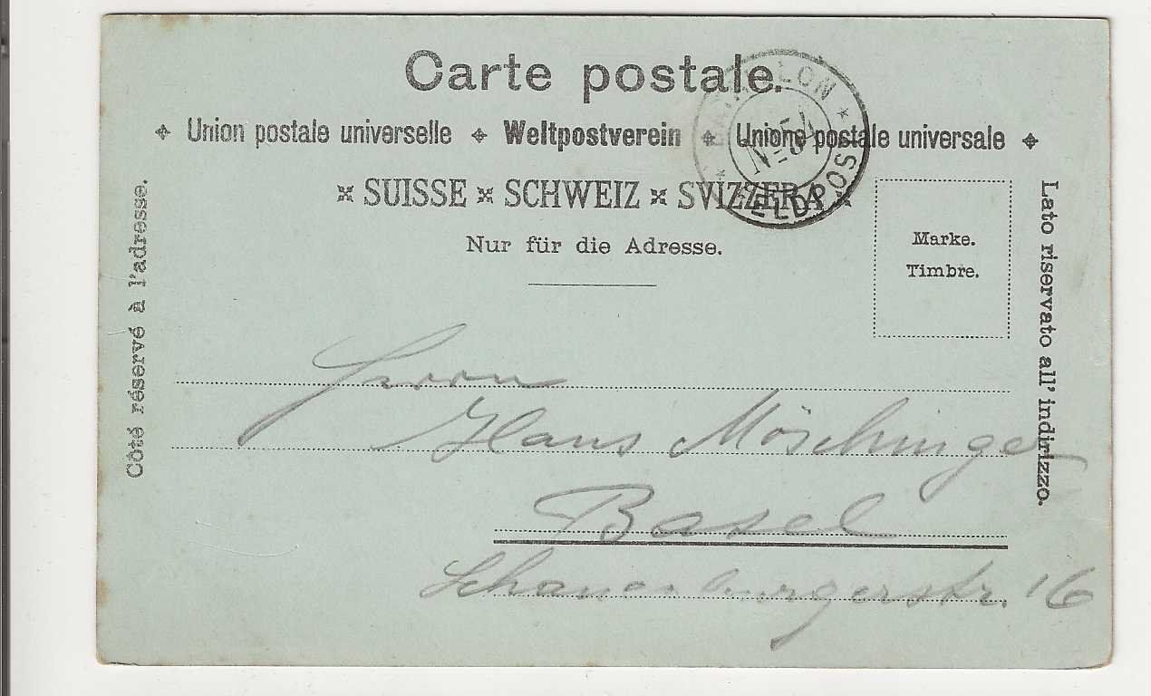 Ansichtskarten: Boll-Sinneringen, Litho, ca 1905 – Gebraucht aus Spiez von Niesen20 1