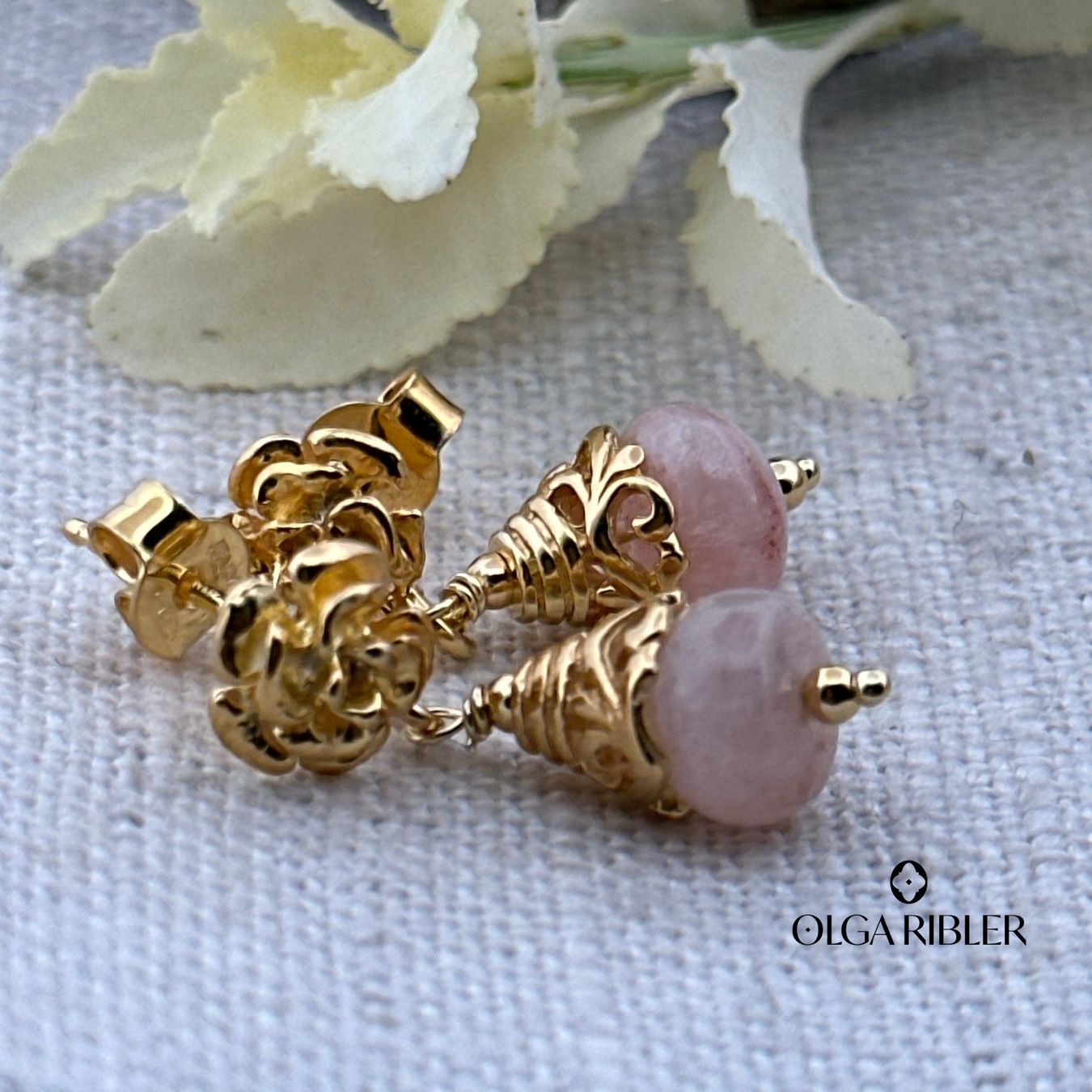 Olga Ribler Orecchini pendenti & Orecchini a lobo: Ohrstecker mit Morganite - Sterling Silber 925 – Nuovo (secondo la descrizione) da Luzern venduto da Schmuckoutlet 2