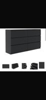Kommode schwarz mit 6 Schubladen 138x77x40 cm neu