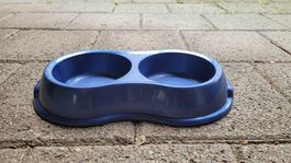Futternapf Doppelnapf blau