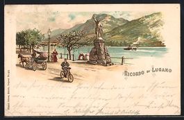Lithographie Lugano, Strassenpartie