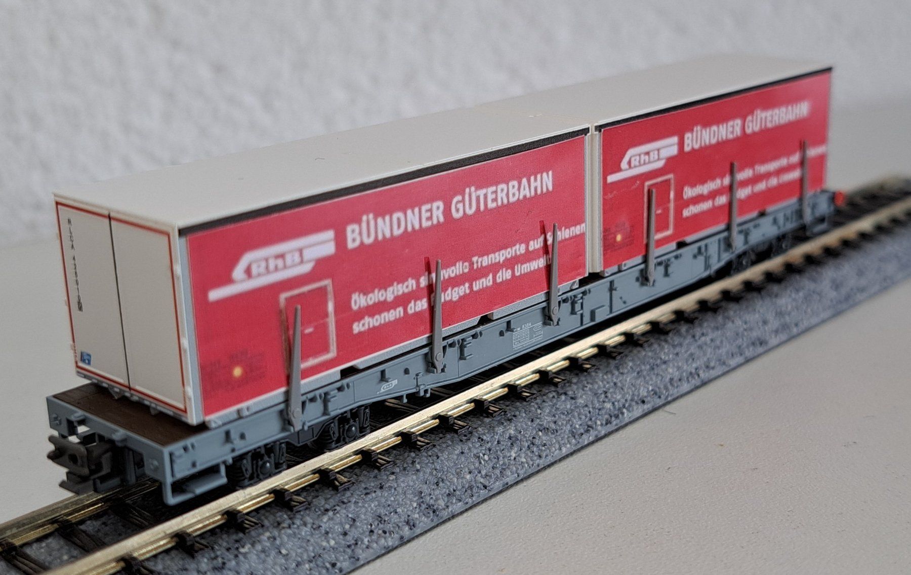 Kato Modellini di ferrovie: RhB Container Wagen Bündner Güterbahn Spur N Kato – Nuovo (secondo la descrizione) da Salez venduto da rhb-spur-n 2