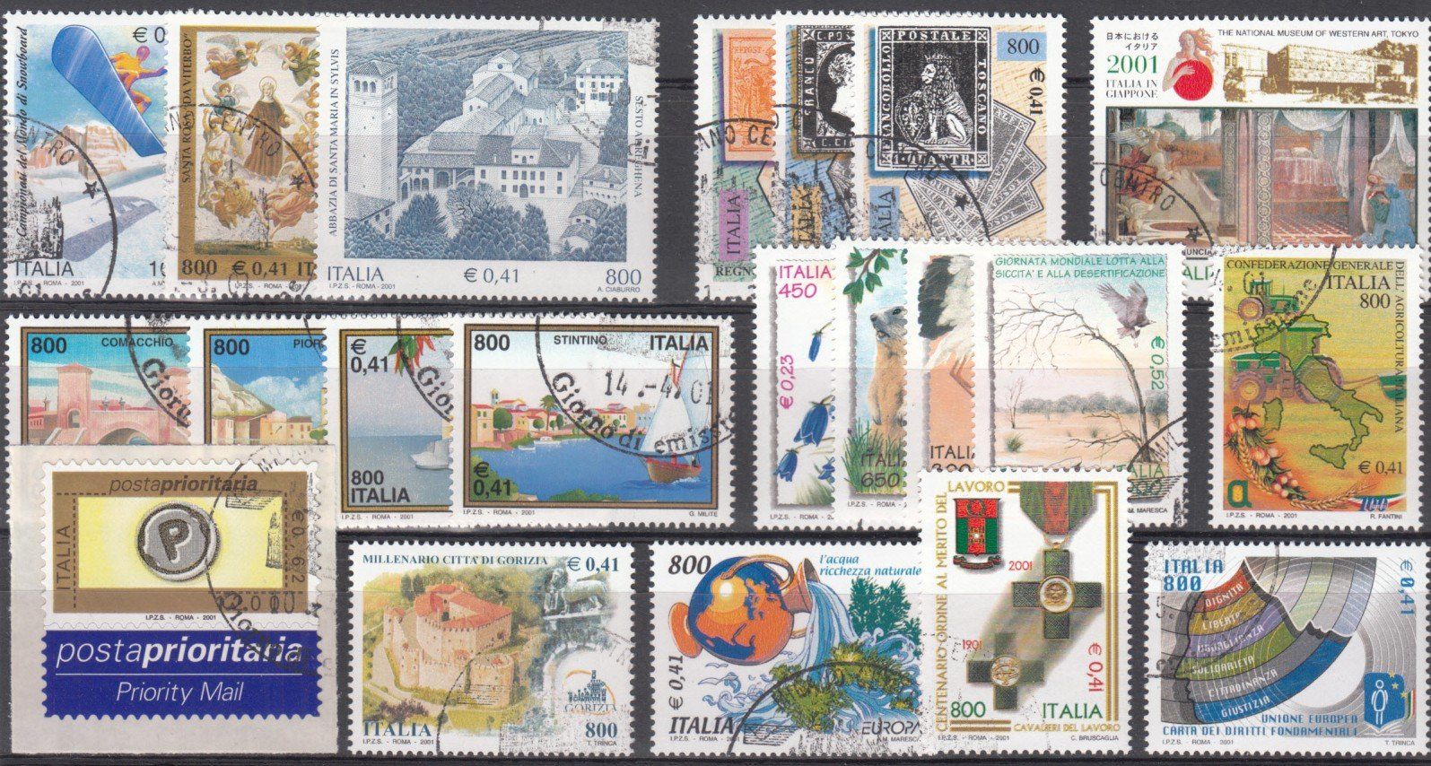 Tous les timbres: Italien 2001 mit ET – D'occasion à Bürglen TG par StampGraf 1