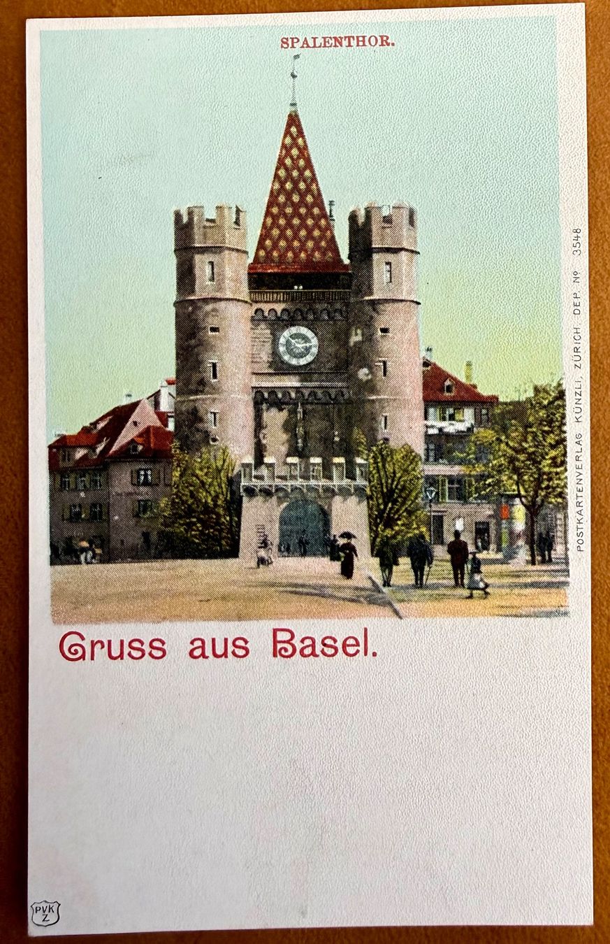 Cartoline postali: Basel - Gruss aus Basel - Spalenthor - Animée antik – Usato da Lutry venduto da Ediego