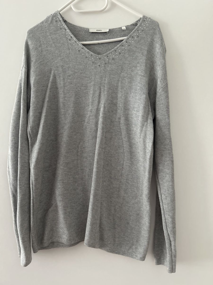 Bonita Maglioni & Felpe: Schicker Damenpullover mit Strass Gr.M Mint/Grau von Bonita – Nuovo (secondo la descrizione) da Wädenswil venduto da Giez33