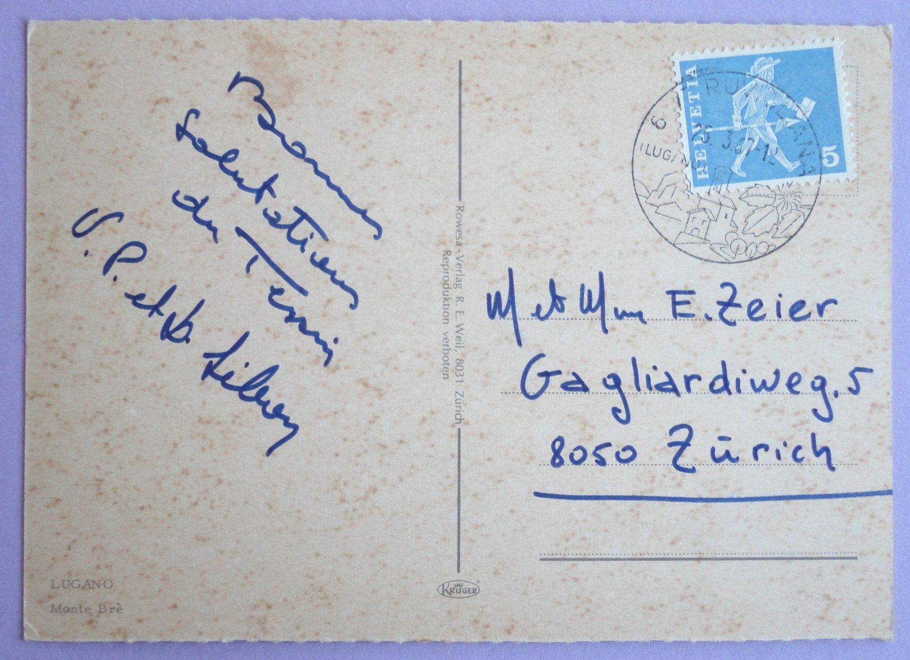 Cartoline postali: Lugano, Monte Brè – Usato da Fétigny venduto da Billy2miny 1