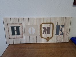 Leinwandbild mit Aufschrift Home