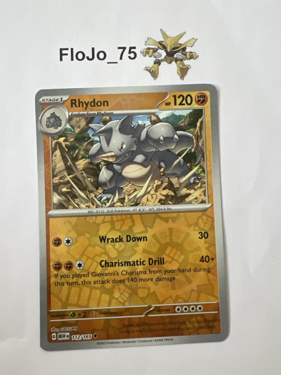 Pokémon Cartes à collectionner: Rhydon 112/165 - holo reverse 151 - 🇬🇧 – D'occasion à St-Blaise par FloJo_75
