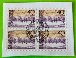 Briefmarken aus Liechtenstein 4 er Block mit Papier 