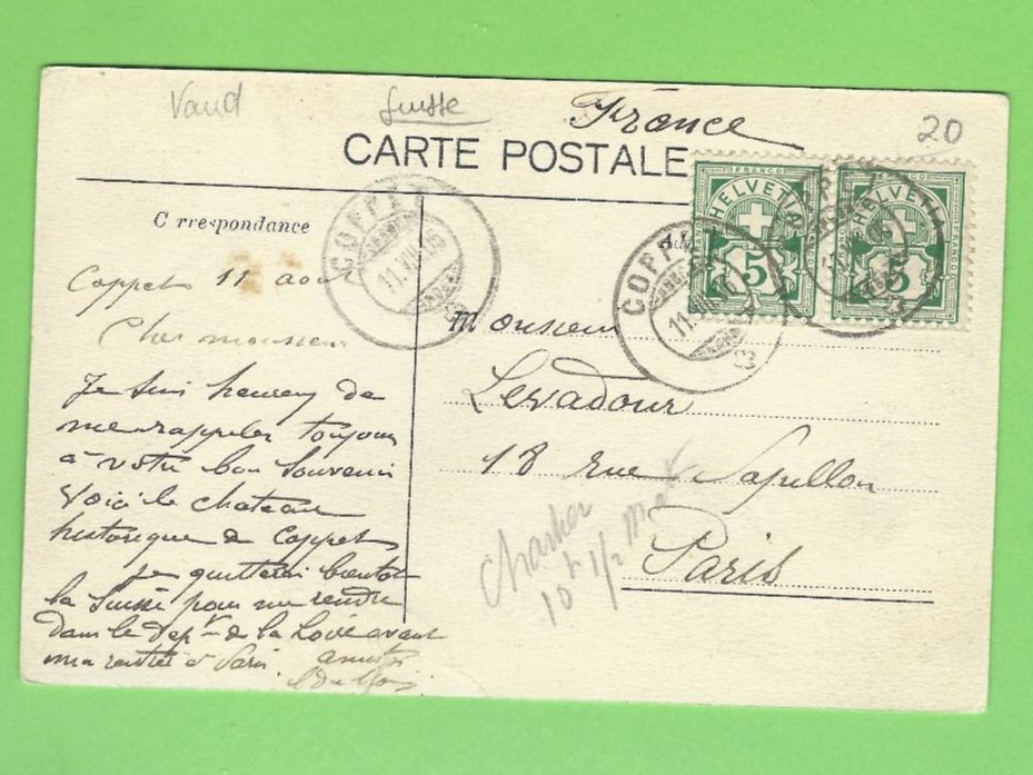 Cartoline postali: Château de Coppet – Usato da Zürich venduto da t24_de 1