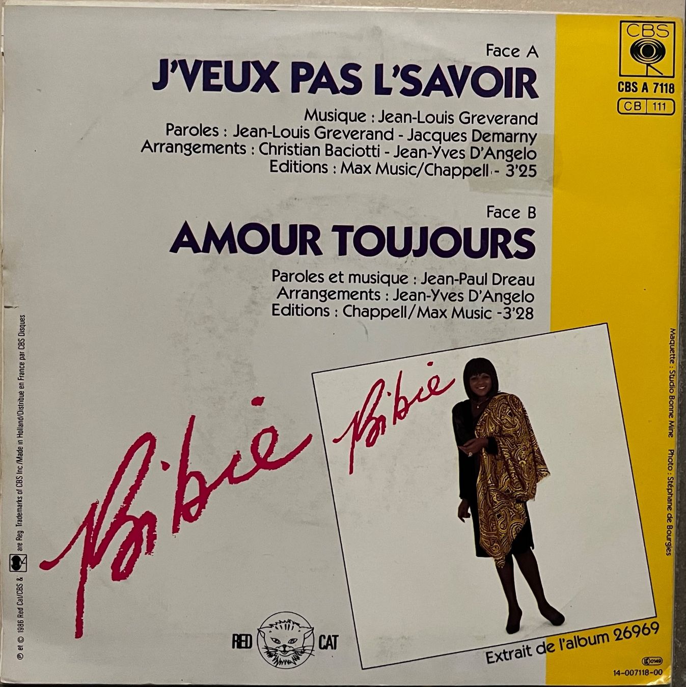 Schallplatten: BIBIE - J'VEUX PAS L'SAVOIR – Gebraucht aus Bussigny von vinyl-pas-cher 1