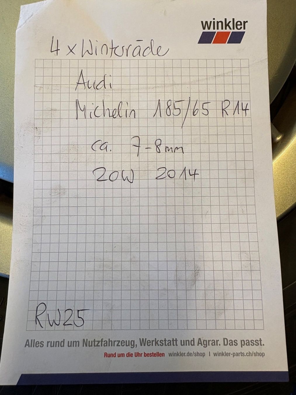 Volkswagen Pneumatici & Ruote complete: Winterräder 185/65 R14 Audi – Usato da Kaltbrunn venduto da Steoli74 2