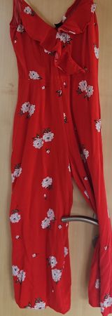 Combinaison rouge fleurie à volants - Taille 36/S
