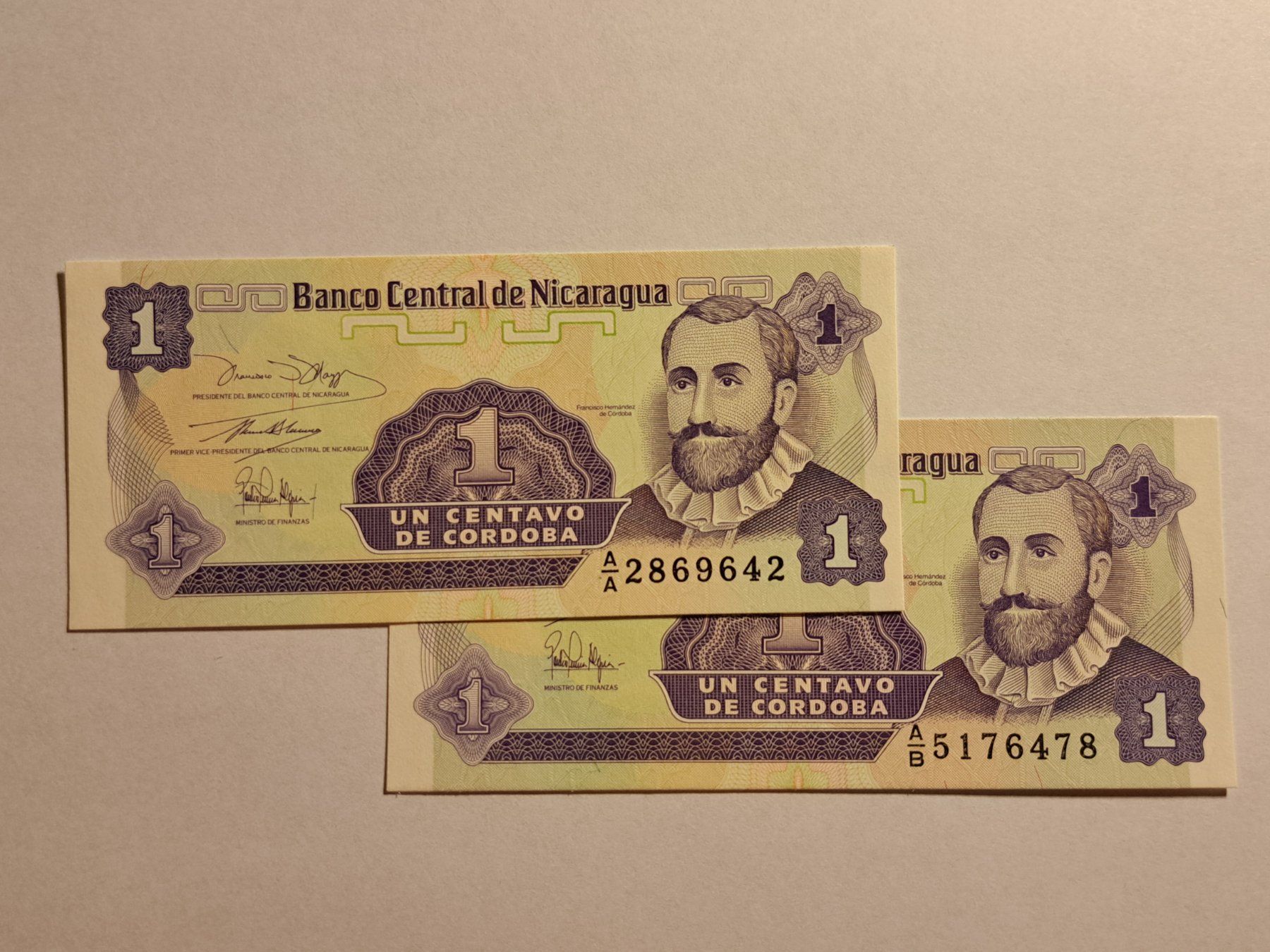 Banconote: NICARAGUA - 2x 1 Centavo UNC – Nuovo (secondo la descrizione) da Wichtrach venduto da LuckyLuke69