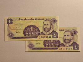 NICARAGUA - 2x 1 Centavo UNC