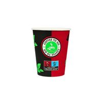 1000 Einweg Kaffeebecher 200ml / 8oz Schwarz/Rot