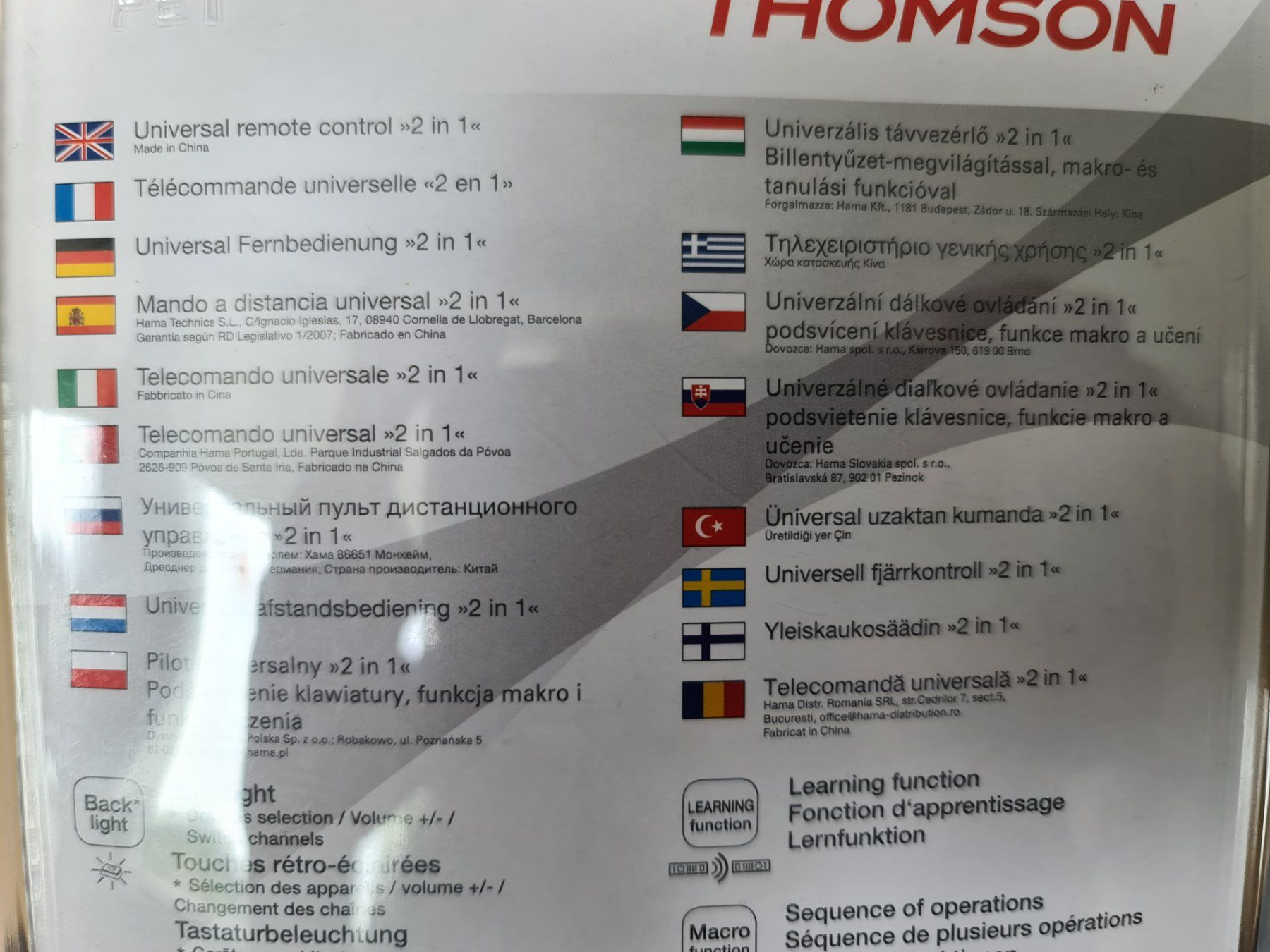 Telecomandi: Thomson  Universal-Fernbedienung 2 in 1 – Nuovo e nell'imballaggio originale da Uerkheim venduto da Justi.y 3